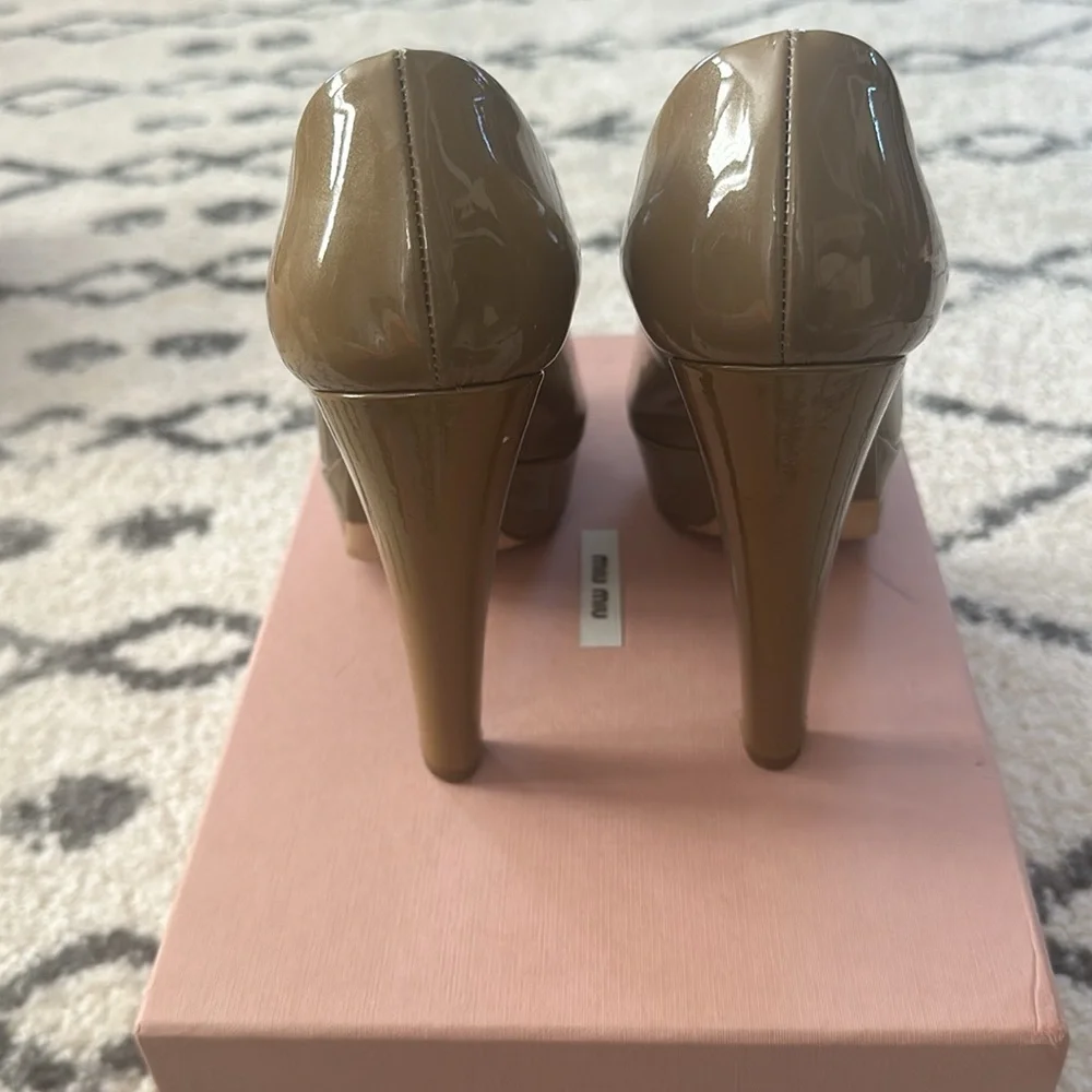 Miu Miu Platform Patent Leather Pumps